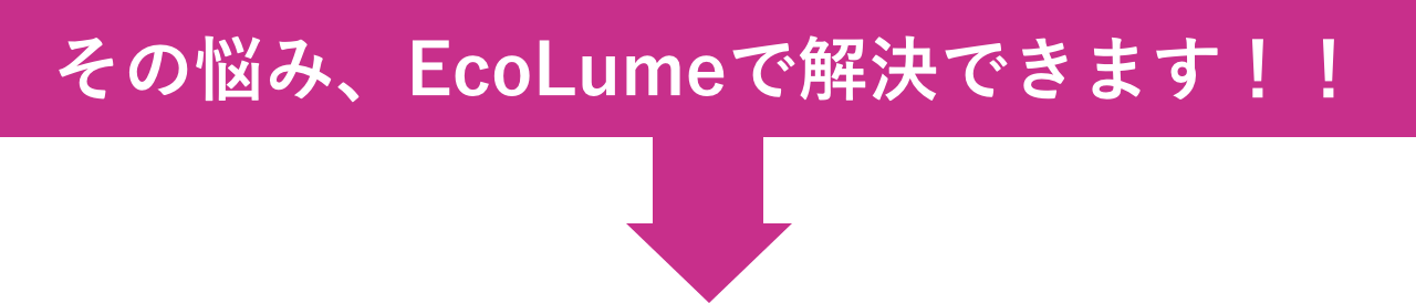 その悩み、EcoLumeで解決できます!!